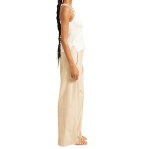 Modern Citizen Tatum Wide Leg Wax Coated Linen Blend Pant